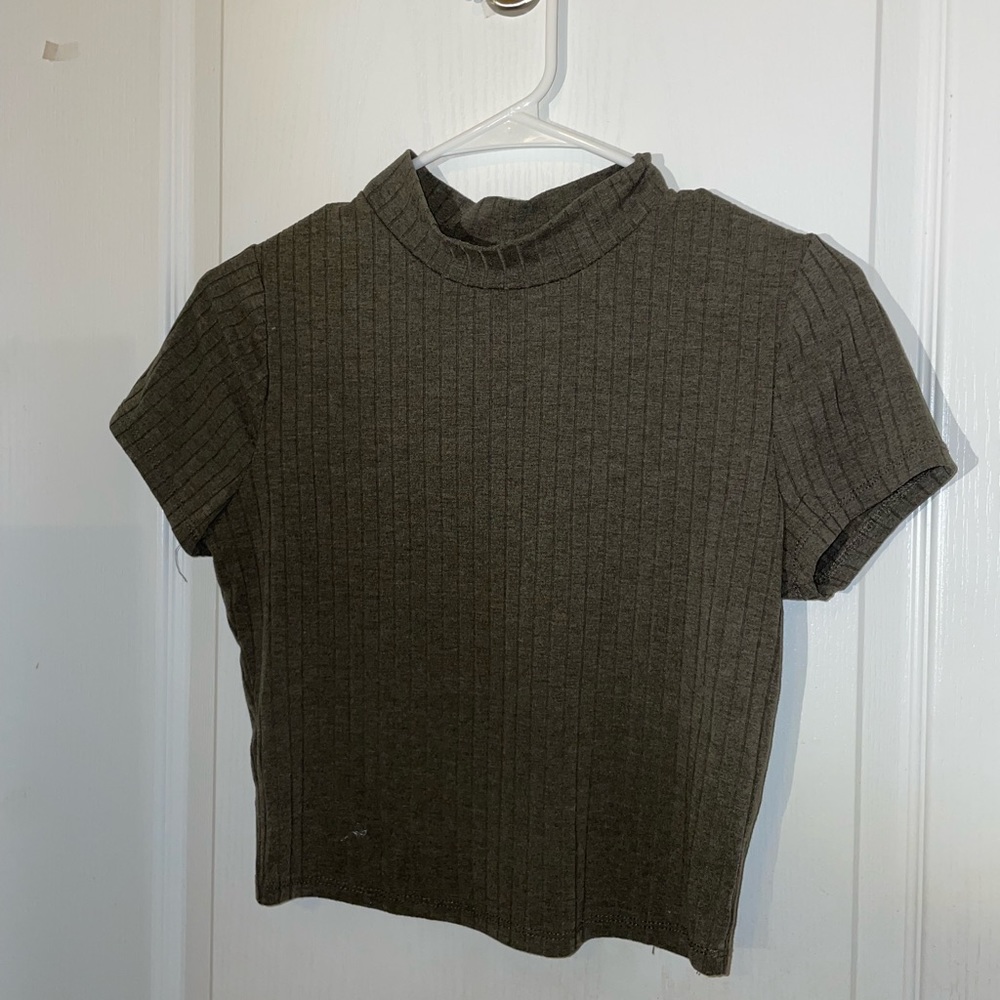 army green crop top